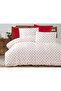 Sevgi 100% Cotton Single Duvet Cover Set Heart Pattern 160X220 cm - 4