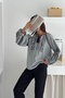 Women's Gray Bohemian Ethnic Pattern Embroidered Cotton Blouse - 6