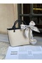 Black Linen Women's Heart Charmed Hand and Shoulder Bag - 6