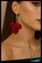 Colorful Flower Model Long Earrings |   Burgundy |   Summer Elegant Design |   Women's Jewelry Accessory