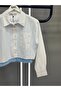 Women's Terrycotton Striped Leaf Detail Double Piece Single Pocket Shirt Makes a Difference - 3