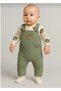 Nafi̇tto Bear Embroidered Baby Boy Salopet Set of 3 – Bodysuit, Salopet and Socks - 3