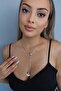 Silver Color Stone Detailed Y Necklace - 2