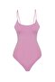 Women's pink color strap snap-on bodysuit - 5