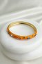 Gold Color Enamel Oval Colored Stone Design Handcuff Bracelet (Diameter: 6cm)