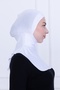 White Ninja Bonnet with Neck Collar Lycra Sports Bonnet Women's Practical Hijab Headscarf - 4