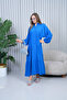 Women's Plus Size Hijab Viscose Dress Indigo 2061 - 4