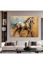 لوحة جدارية قماشية كانفس تصميم حصان عربي بإطار مجوف إطار بني، 60×90 سم - 5