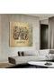 لوحة فنية جدارية قماشية كانفس بتصميم إسلامي إطار بني، 50×70 سم - 7
