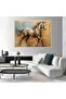 لوحة جدارية قماشية كانفس تصميم حصان عربي بإطار مجوف إطار بني، 60×90 سم