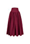 Poplin High Waist Midi Skirt