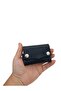Creonder Genuine Leather Men's Card Holder - Handmade Cüzan - Special Design - Black