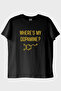 Where's My D*Pamine Printed Science Themed Black T-Shirt (XXL / Black)