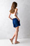Women's Navy Blue Stretchy Lycra Elastic Waist Lace-Up Soft Textured Double Pocket Comfortable Modal Fabric Shorts - 8