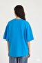 Oversize T-Shirt for Women - "Nevermind" Printed Wide Fit T-Shirt Unisex Blue - 3
