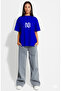 Oversize T-Shirt for Women - "Nevermind" Printed Wide Fit T-Shirt Unisex Navy Blue
