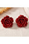 Rose Design Earrings - 3