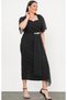 Women's Plus Size Heart Collar Chiffon Piece Stone Accessory Detail Pencil Stretchy Woven Evening Dress - 7