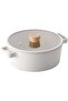 Fika,Cooking Pot,24cm,integrated handle,Glass lid with wood Knope,Suitable all Stove kind,Sand Color