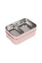Two Layers, Stainless Steel, Pink Lunch Box/Food Storage and Transport Container 1200 Ml. (304) - 4