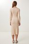 Women's Vanilla Slit Ribbed Knitwear Dress Ub00453 - 4