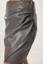 Women's Gray Asymmetrical Mini Faux Leather Skirt Gp00030 - 5