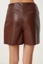 Women's Brown Slit Mini Faux Leather Shorts Skirt Gp00029 - 5