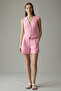 Pink Striped Linen Content City Boy Shorts & Bermuda Twoss25Sr00230