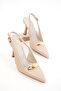 Beige Women's Classic Heeled Shoes 20800