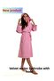Cotton Hooded Young Waiter Boy Unisex Pocketed Curly Velvet Bathrobe