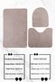 3-Piece Toilet Seat Set Bathroom Rug Mat Set 60X90 Milky Brown - 4