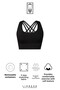 Black High Support Covered Sports Bra with Back Detail - 4