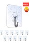 Self Adhesive Transparent Hanger Set of 5 Bathroom Kitchen Hanger Strong Adhesive Hanger