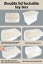 Set of 2 - Lockable Lid Toy Box - Baby Kids Room Organizer - 16 Lt Beige - 6