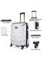 Arete ABS Hard Case Luggage Trolley Carry-On Small Cabin Silver - 4