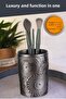 Makeup Organizer, Makeup Brush Holder, Makeup Brush Holder, Antique Silver Finish, Model 12 - 2