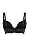 Siyah Balenli Sabit Kaplı Dolgusuz Dilim Dantel Detaylı T-Shirt Bra Sütyen TBBAW26CW00002 - 4
