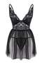 Black Capless Lace Tulle/Mesh Suspender Panty Babydoll/Fantasy Nightgown Thmaw26Cy00001 - 5