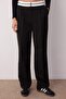 Siyah Wide Leg/Geniş Paça Yüksek Bel Kemer Detaylı Dokuma Kumaş Pantolon TWOSS23PL00150 Palazzo - 5