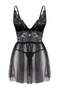 Black Capless Lace Tulle/Mesh Suspender Panty Babydoll/Fantasy Nightgown Thmaw26Cy00001 - 7
