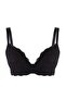 Siyah Balenli Sabit Kaplı Dolgusuz Dilim Dantel Detaylı T-Shirt Bra Sütyen TBBAW26CW00002 - 2