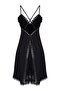 Siyah Yırtmaçlı Tül ve Dantel Detaylı Saten Kapsız Askılı Babydoll/Fantezi Gecelik THMAW26CY00003 - 8