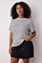 Siyah-Beyaz 3'lü Paket Büyük Beden T-shirt TBBSS25BF00071 - 2
