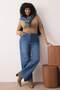 Mavi Yüksek Bel Geniş Paça Büyük Beden Wide Leg Jeans TBBAW26CJ00001