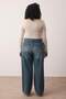 Mavi Soluk Efekt Vintage Yüksek Bel Geniş Paça %100 Pamuk Non-Stretch Wide Leg Jeans TBBAW26CJ00002 - 4