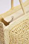 Beige Wicker Hand Knitted Women's Maxi Shoulder Bag Takss25Oc00087 - 4