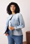 Mavi Crew Neck Oversize/Wide Fit Denim Plus Size Jacket Tbbaw26Ag00002