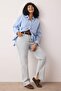 Açık Mavi Yüksek Bel Yırtmaç Detaylı Flare Fit Büyük Beden Jeans TBBAW26CJ00000