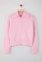 Wardrobe Essentials Pembe Yumuşak Dokulu Geniş Kalıp Fermuarlı Triko Hırka | TWOAW26HI00092 - 5