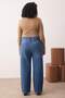 Mavi Yüksek Bel Geniş Paça Büyük Beden Wide Leg Jeans TBBAW26CJ00001 - 4
